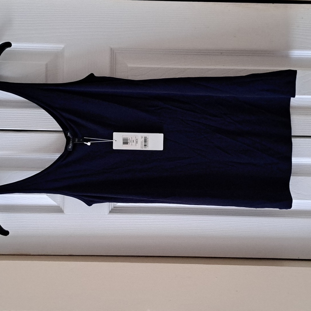 Eileen Fisher 2pc Organic Linen Navy Crocheted Sweater  & Silk Sleeveless S  NEW - Picture 6 of 10